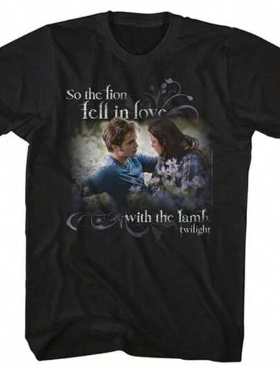 Shirts For Men Twilight T-Shirt Edward Cullen Lion Loves Lamb Adult Short Sleeve Summer Gift Printed Pattern Creative Design Personalized Outdoor Leisure Sports Daily Wear Black Clothing Men Top Comfortable Men Round Neck Short Sleeve T-Shirt Men Size S-3XL Men's Casual Print Round Neck Short Sleeve T-Shirt Men Women T-Shirt Print Tee