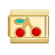 1件套模块化串珠手链，配有花朵、爱心、樱桃、足球吊坠，DIY油滴设计，不锈钢材质，适合作为派对/节日礼物送给朋友/情侣，吊坠造型时尚 - M287229 - 查看 29