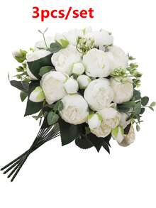 1 bó hoa/3 bó hoa mẫu đơn nhân tạo & bó hoa hỗn hợp, trang trí đám cưới, trang trí lớp học, trang trí nhà cửa, bình hoa, trang trí tiệc ngoài trời, lễ kỷ niệm sinh nhật, ngày lễ tình nhân, quà tặng - Nhiều màu - Xem 9