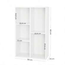 Kids Bookcase, Bookshelf With 5 Compartments, Storage Shelf - Cloud White - View 11