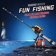 425PCS Simulated Fishing Rod Building Blocks, Immersive DIY Assembly Experience, Stress-Relieving And Relaxing, Recreates The Fun Of Fishing. Suitable For Ages 14 And Up, An Adult Leisure And Stress-Relief Gift. - Multicolor - View 2