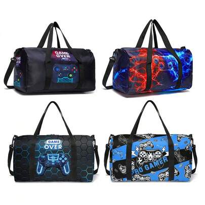 Duffle Bag Boy Game Print Oversize Duffle Bag, Overnight Bag Duffel Bags Weekender Travel Bag For Boy Sleepover Bag For Outdoor Sport Bag Gift