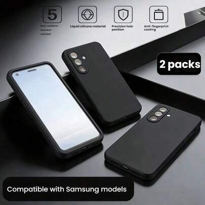 2 piezas: Funda de teléfono transparente para Samsung, adecuada para teléfonos de la serie Galaxy, incluyendo Galaxy S26/Galaxy S26 Plus/Galaxy S26 Ultra/Galaxy S25/Galaxy S25 Plus/Galaxy S25 Ultra/Galaxy A35/Galaxy A55/Galaxy A07/Galaxy A17/Galaxy A36/Galaxy A56.
