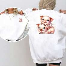 1pc/2pcs/3pcs Cute Pig Animal Pattern Heat Patch, Durable Long-Lasting Heat Transfer Sticker For DIY T-Shirt, Sweatshirt, Jeans, Hoodie, Backpack, Jacket, Handbag, Pillow - L+S - View 5