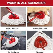 Mop Replacement Heads For O-Ceda Mop Replace Head EasyWrin Spin Mop Heads Replacements, Microfiber Spin Mop Refills, Easy Cleaning Mop Head Replacement (White-3 Mop Heads) - A - 查看 7