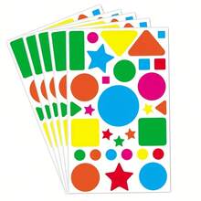 360 buah/10 lembar Stiker Label Bentuk Berwarna, 4 Bentuk (Lingkaran, Segitiga, Persegi, Persegi Panjang), 5 Warna, Stiker Perekat Tahan Air, Perlengkapan Sekolah, Kembali ke Sekolah - MultiWarna - View 15