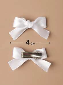 8个装女士彩色丝带发夹蝴蝶结发饰甜美女孩丝绸小发夹优雅公主芭蕾舞Y2K仙女装饰发圈迷你发夹发饰，适合日常使用，可爱，3种颜色可选，情人节礼物，爪夹发夹，发卡，学校用品，大学，女士冬季服装，蝴蝶结，可爱。 - 白色 - 查看 6