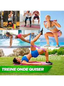 一套健身瑜伽组合套装 - 包括深蹲提臀圈、阻力带、瑜伽球、肩部伸展器和背部拉伸带 - 粉色 - 查看 8