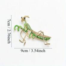 Vintage Green Imitation Enamel Mantis Brooch, Daily Commute Party Dating Niche Personality Accessories Women's Jewelry - A - 查看 5
