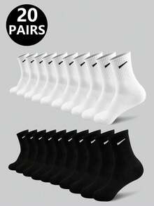 5/10 双男士黑白户外运动短袜，春夏 - 彩色 - 查看 12