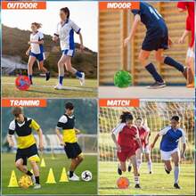 Superior Bronz Lunmon 6 Pcs Operation Christmas Soccer Ball Bulk With Pump Size 5/4/3 For Indoor Outdoor Sport Practice Competition Sport Training Accessories For School Supplies Youth Adults Gifts - Red Green Black Yellow Orange White - View 5