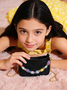 Kids Sequin Crossbody Bag, Girls Small Messenger Bag, Holiday Gift, Fashion Princess Coin Purse, Gold/Silver/Pink/Black Mini Bag - Multicolor - View 9