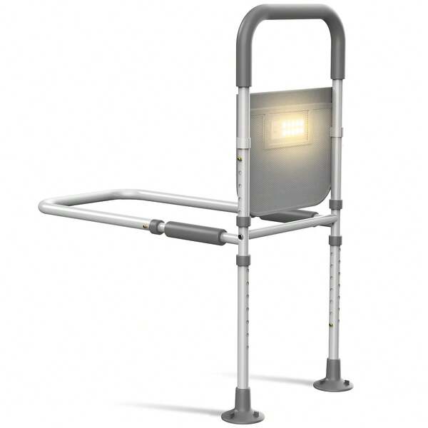 Bed Rails , Adjustable Bedside Assist Rail For Seniors With Sensor Light, Non-Slip Handle & Support Bar