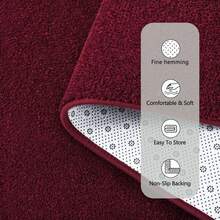 222 Bedroom & Living Room Nordic Dark Red Rug, 4'x6'/6'x9' Faux Cashmere Soft Short Pile | Thickened Memory Foam Non-Slip Dining Area Deco - Burgundy - View 6