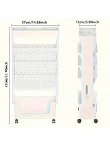 1 szt. Wózek do przechowywania na kółkach, biały/różowy, do domu/biura, regał wielopoziomowy, regał do przechowywania żywności, wielofunkcyjny, mobilny regał na książki z kółkami, odpowiedni do łazienki/biura/pralni/kuchni/wąskich przestrzeni, prezent świąteczny - A - Zobacz 8