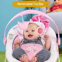 Portable Baby Bouncer For Infant,Modern Baby Bouncer Seat,Infant Bouncers With Music For Babies 0-6 Months Up To 20 Lbs - Pink Bow - View 8