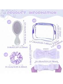 Set Sleepover Party Essentials Pack For Women Birthday Favors- Polyester Spa Party Supplies ,Purple Non-Electric Facial Cleansing Tools With Hair Bands, Combs, And Storage Bag For Bachelor Party, Sleepover, Spa Makeup Removal Kit, Storage Tote Bags Set Hair Scrunchie Gift Bags Spa Slumber Sleeping Stuff Accessories Bachelorette - Multicolor - View 6