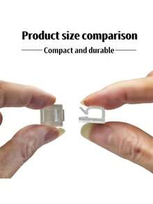 20/1pc Transparent Adhesive Cable Clips - Reusable Self-Adhesive Cable Organizer Clips, Cable Ties And Wire Clips With Strong Sticky Backing. Made Of Plastic, These Clips Can Be Used To Secure Decorative Lights, Wall Cables, Etc. Easy To Remove, Suitable For Home, Office, TV And Ceiling Light Cable Management - Multicolor - View 5