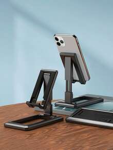 1个可折叠手机支架，桌面支架，创意可调节便携支架 - 白色 - 查看 8