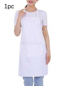 1/3/5pcs Women Polyester Aprons, Bib Style Aprons, Simple Black Aprons With Pockets, Thickened Waist Aprons With 2 Pockets, Fashionable Housework Aprons, Cooking Kitchen Aprons, Barbecue & Painting Aprons - Multicolor - View 16