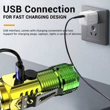 3眼怪兽高亮手电筒，迷你持久多功能可充电磁吸应急手电筒 - 三眼手電筒 - 查看 5