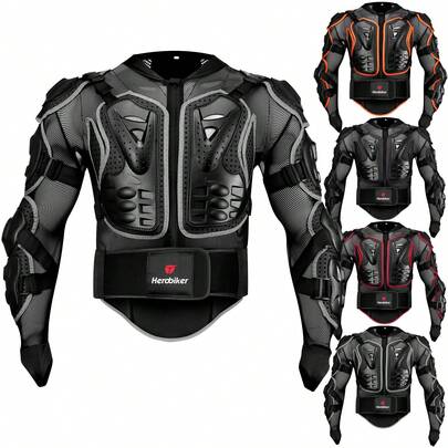 1pc Motorcycle Riding Full Body Armor Jacket With Spine, Chest Protection, Off-Road Motorcycle Protective Gear, Motorcycle Racing Armor, Riding Essential Gift For Men And Women