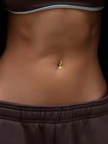 Joyería de piercing de ombligo de plata esterlina S925 con circonita cúbica - soltero - Ver 3