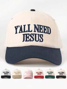 1 件刺绣“GOD IS GOOD”拼色棒球帽，可调节防晒休闲帽适合春秋旅行，时尚百搭遮阳帽，Y2K 风格，适合年轻人 - 棒球帽 - 查看 18