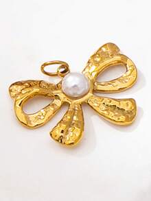 1 Pc 18K Gold Plating Stainless Steel Carabiner Chain Necklace With Heart Bow Moon Flower Pendant, Interchangeable DIY Charm Necklaces, Water Proof - Multicolor - View 20