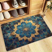 Thảm trải sàn sang trọng họa tiết Mandala xanh dương và vàng, thảm trang trí hiệu ứng kính vẽ tinh tế, thảm chào đón phong cách Bohemian cho ngôi nhà, chất liệu nhung mềm mại, thảm chùi chân, thảm nhỏ, thảm chào đón, thảm trải sàn, thảm chùi chân ngoài trời, thảm nhà bếp, trang trí nhà cửa, thảm cửa trước, thảm trải sàn nhỏ, thảm ngoài trời, trang trí nhà cửa, thảm trải sàn, thảm sân vườn, thảm có thể giặt được. - Nhiều màu - Xem 6