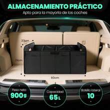 carrito organizadorCOREFUN Organizador de Cajuela Universal para Auto Caja de Almacenamiento Plegable Maletero de Coche con Multiple Compartimentos Bolsas Herramientas para SUV Carro  Compras y Camping Gris - Gris - Ver 2