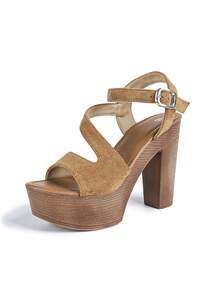 Women's Sandals, 2025 New Spring & Summer Fashion Sexy Open Toe Thick Heel Platform Waterproof Shoes - 棕色 - 查看 7