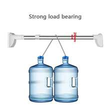 Barra de cortina de ducha y secado multifuncional telescópica ajustable de acero inoxidable sin perforaciones gruesas con antideslizante sin taladro J3BG - A4 - Ver 3
