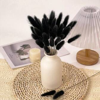 50/100pcs Pampas Grass, Dried Flowers [Natural White Rabbit Tail Grass Bouquet] 42cm Fluffy Soft Feeling, Living Room Bedroom Tabletop Decor, Nordic Ins Style Home Decor, Lightweight Healing Floral Arrangement, Rabbit Tail Grass Dried Flowers, Natural White Style, Approx. 42cm Tall, No Shedding Is Normal! Tabletop Entryway Ambiance Decor, Minimalist Style Photography Prop, Wedding [High-Quality Preserved Flowers] Natural Rabbit Tail Grass Dried Flowers, Fluffy White Bouquet, Home Decor/Photography Background/Gift Choice