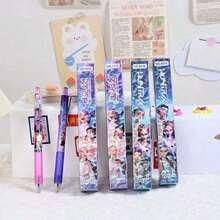 KPOP风格女团猎巫主题黑色中性按压式圆珠笔，书写流畅，适合学生，INS风格 - 套裝 - 查看 6