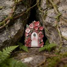 1,0 cm de grosor Mini puerta de hadas Decoración de paisaje micro, Suministros de plantación de musgo en maceta, Adorno de modelo de puerta de hadas, Adecuado para decoración de patio y jardín, Decoración de exteriores y jardín, Adorno de jardinería (Artesanía de madera de doble capa) - JLM022 - Ver 9