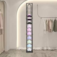 kangten 12 Tier Black Floor Standing Hat Rack, 78'' Hat Display Rack, Cap Organizer Metal Hats Stand, Hats Wigs Holder, Retail Hat Organizer Stand For Retail Display, Storage Vertically (10.04 X 77.95 Inch) A Nice Gift Freestanding Hat Rack Display Stand, Floor-Standing Hat Holder With Multiple Hooks, Stylish And Durable Hat Organizer For Entryway, Bedroom, Or Retail Use - Default - View 3