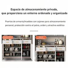 Mueble Organizador De Cocina 120*36*170cm Minimalista Moderno - Blanco - Ver 6