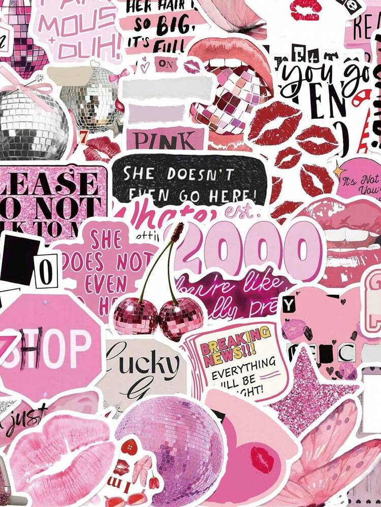 50张Y2K复古贴纸，艺术贴纸，酷炫贴纸，美学贴纸，涂鸦贴纸，防水乙烯基贴纸，适用于水瓶、笔记本电脑、手机、滑板、剪贴簿、日记本、礼品 - Y - 查看 1