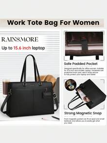 Túi đựng laptop nữ 15.6 inch, túi xách công sở chống thấm nước bằng da PU, túi đeo vai, túi đựng tài liệu công sở, túi đi học. - Nhiều màu - Xem 4