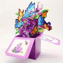1 Thiệp chúc mừng hình bướm 3D nổi kèm phong bì và chức năng viết tay, thích hợp cho sinh nhật, kỷ niệm, mẹ, bà, vợ, Ngày của Mẹ - Bó hoa giấy thủ công, thích hợp làm quà bất ngờ trong nhiều dịp khác nhau. - Nhiều màu - Xem 9