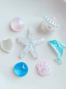 زينة حذاء شكل نجمة البحر والحورية، زهرة حذاء من الراتنج وإكسسوارات مشبك الحذاء للصنادل DIY، إكسسوارات الأحذية، مناسبة للارتداء في البرامج اليومية والسفر - متعدد الألوان - مشاهدة 5