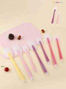 1/3/6pcs Silicone Spatula, Mini Silicone Scraper, Jam Scraper, Heat-Resistant Cream Scraper, Mixing Baking Tool, Kitchen Utensil, Apartment Essential (Length: 21cm/8.26in) - Multicolor - View 5