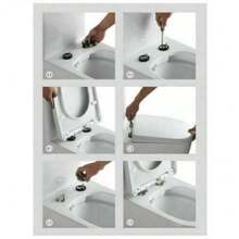 Soft Close Square Toilet Seat Quick Release Anti-Bacterial Adjustable Heavy Duty - A - View 2