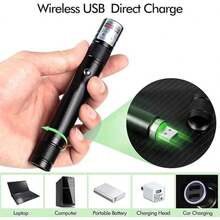 Luz verde con carcasa azul, recargable, ideal para presentaciones en pantalla de TV. Luz de largo alcance para acampar y hacer senderismo. - Blanco - Ver 4