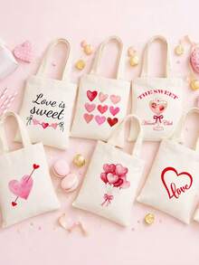 Disponible en talla S/M/L, bolso de lona grande con capacidad, bolso de compras, bolso de hombro con tema de corazón rosa, bolso de regalo con patrones de acuarela de corazón, lazo, cereza, fresa, arcoíris, estrella, adecuado para cumpleaños, vacaciones, Día de San Valentín, Día de la Madre, aniversario, regreso a la escuela, fiesta de graduación, fiesta temática de niñas, piscina, playa, fiesta de spa, despedida de soltera, boda, bolsa de caramelos y aperitivos de cumpleaños, decoración de fiesta - Beis - Ver 3