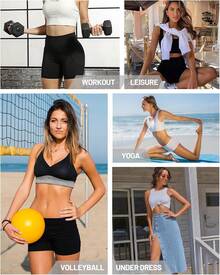 EBIOSVE 3 Pack Women's High Waist Biker Shorts 3" - Squat Proof Yoga Running Gym Shorts With Pockets - 3pcs(Mixed Color) - 查看 9