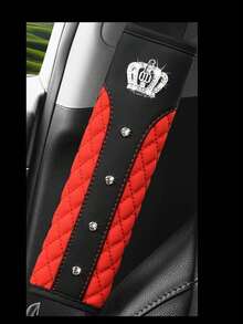 Car Seat Belt Shoulder Cover Advanced Texture Diamond Crown Seat Belt Protective Cover Universal Explosions - A - View 2