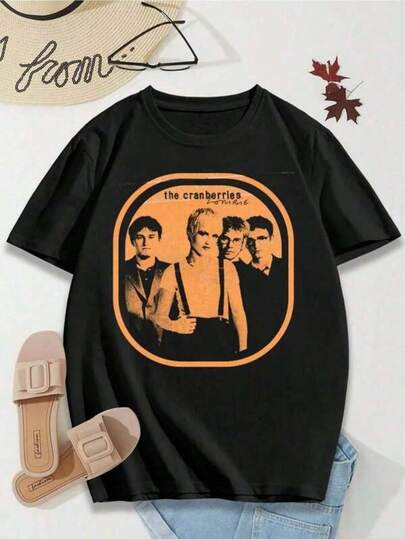 Mens Tshirts Valentine's Day The Cranberries 80s Alternative Band Vintage T-Shirt For Ladiesgraphic Tees Men Shirts Streetwear White Shirt Black Shirt Men's Fashion Print Casual T-Shirt Casual Summer T-Shirt, Comfortable Outdoor Casual Wear