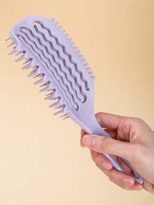 1pc Large Curling Hair Brush - Suitable For Curly Hair, Unisex, Flexible And Easy To Comb - For Dry And Wet Hair, Perfect For Curly Hairstyles, Separates Curls, Adds Volume - Anti-Static, Heat-Resistant Styling Tool - Multicolor - View 7